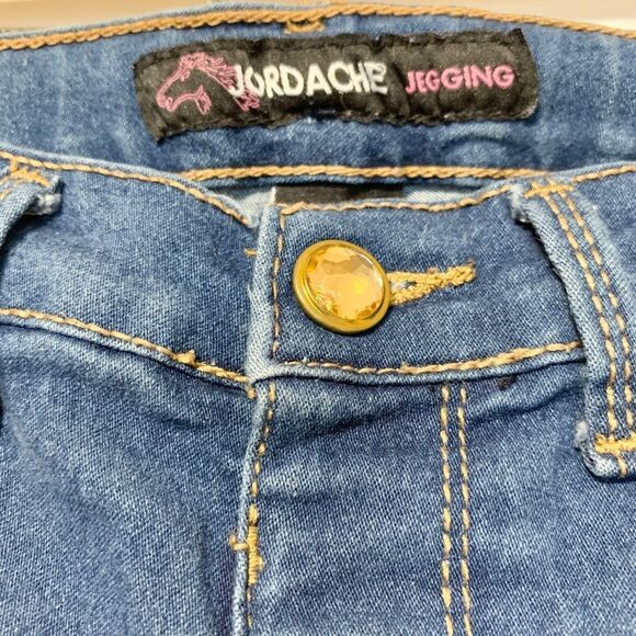 2/$15! Jordache Girls Regular Fit Blue Denim Stretch Skinny Jeggings 8 Medium - Picture 4 of 13